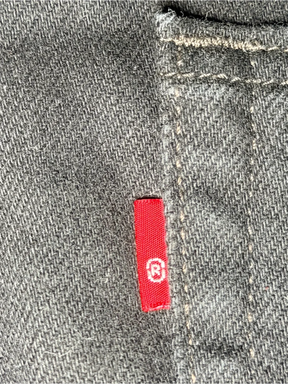 Levi's Black Straight Leg Denim Jeans with Red Tab